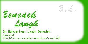 benedek langh business card